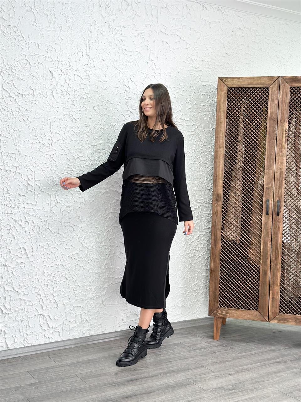 VİNA FİLE DETAYLI TRİKO BLUZ