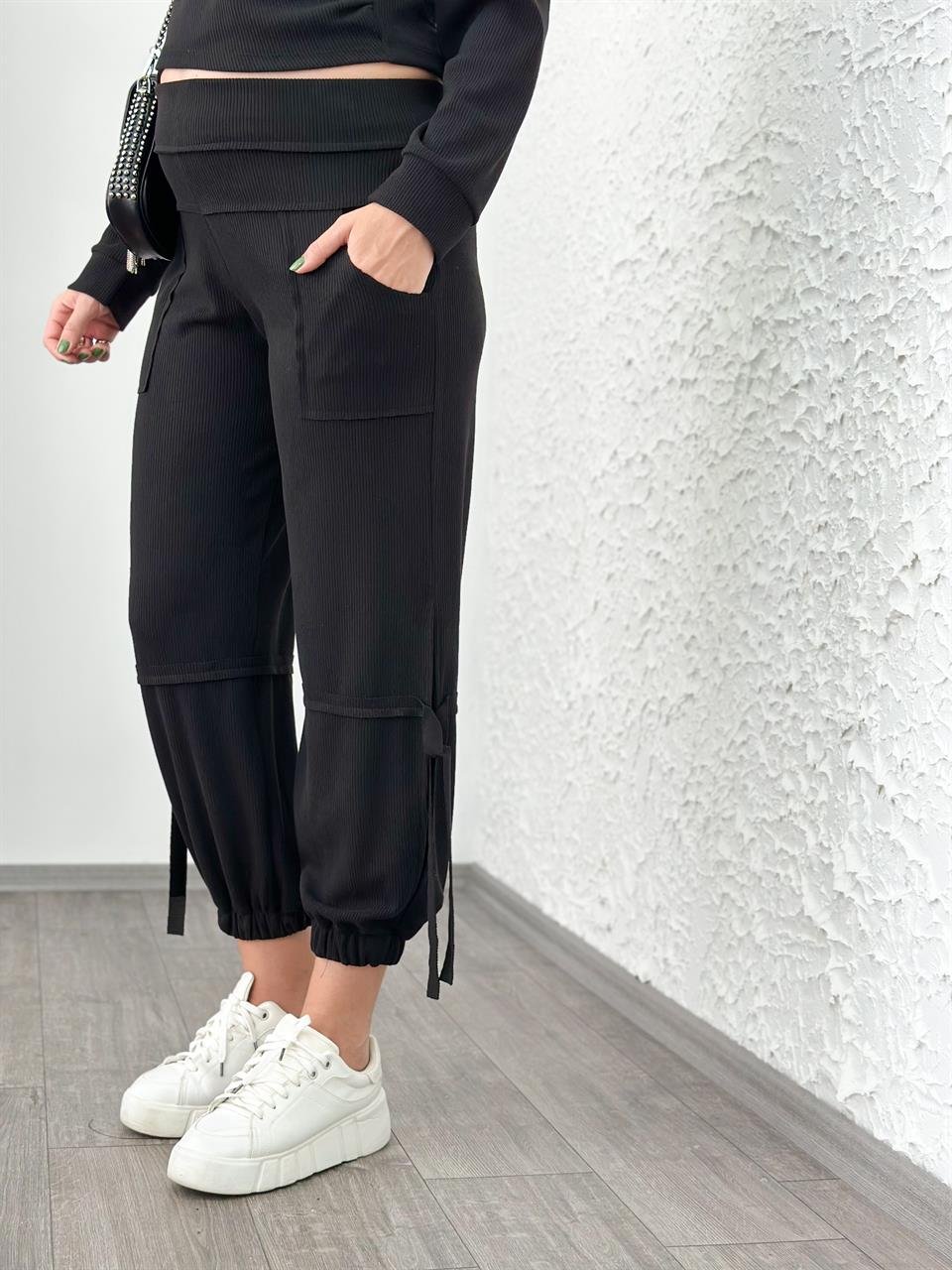 VİNA JOGGER TRİKO SİYAH PANTOLON
