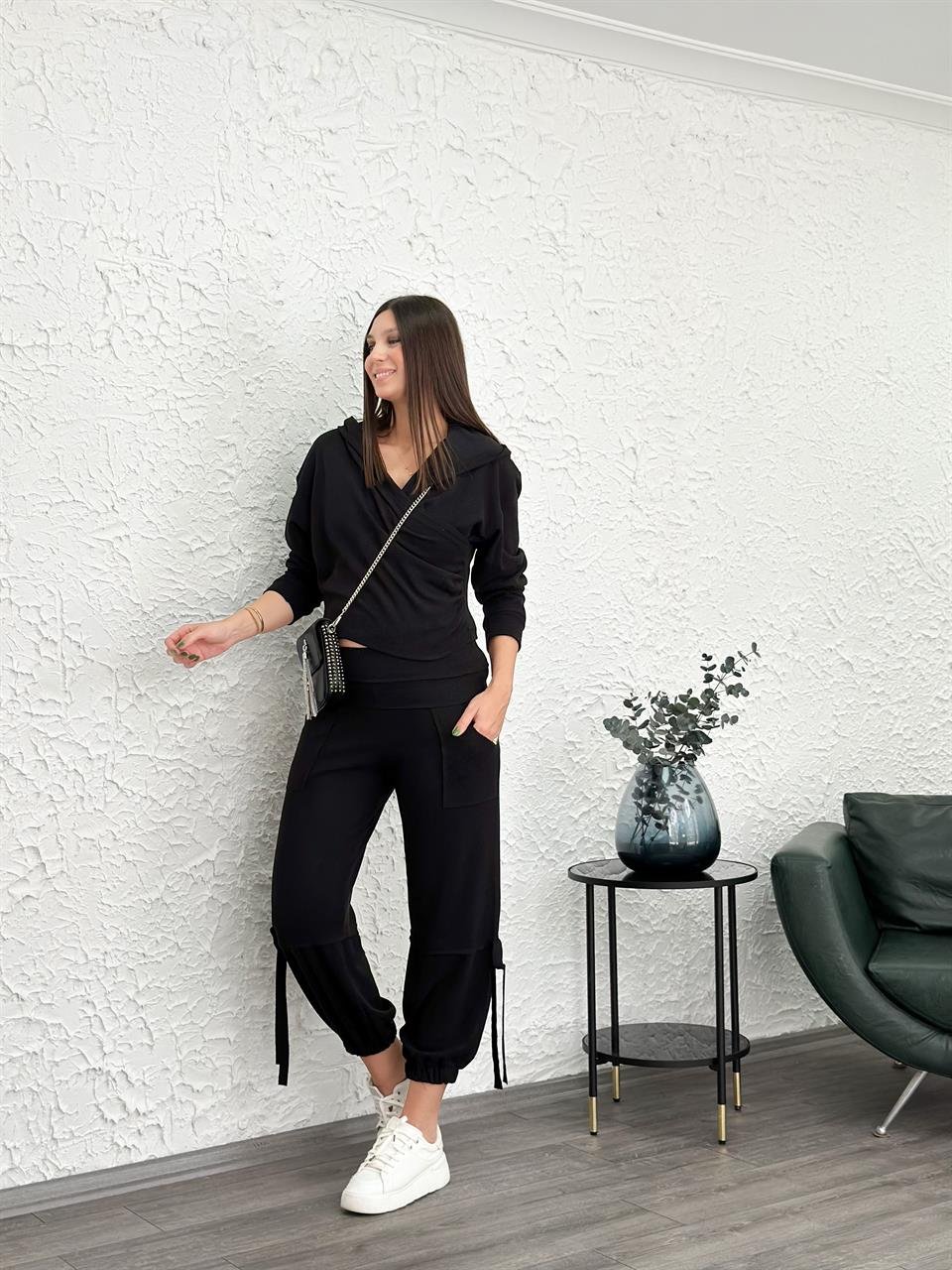 VİNA JOGGER TRİKO SİYAH PANTOLON