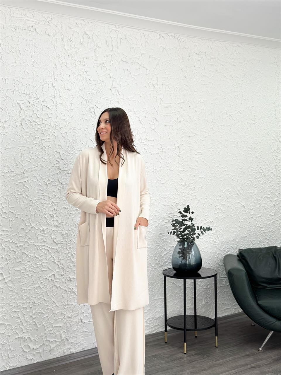VİNA KREM TRİKO CEKET