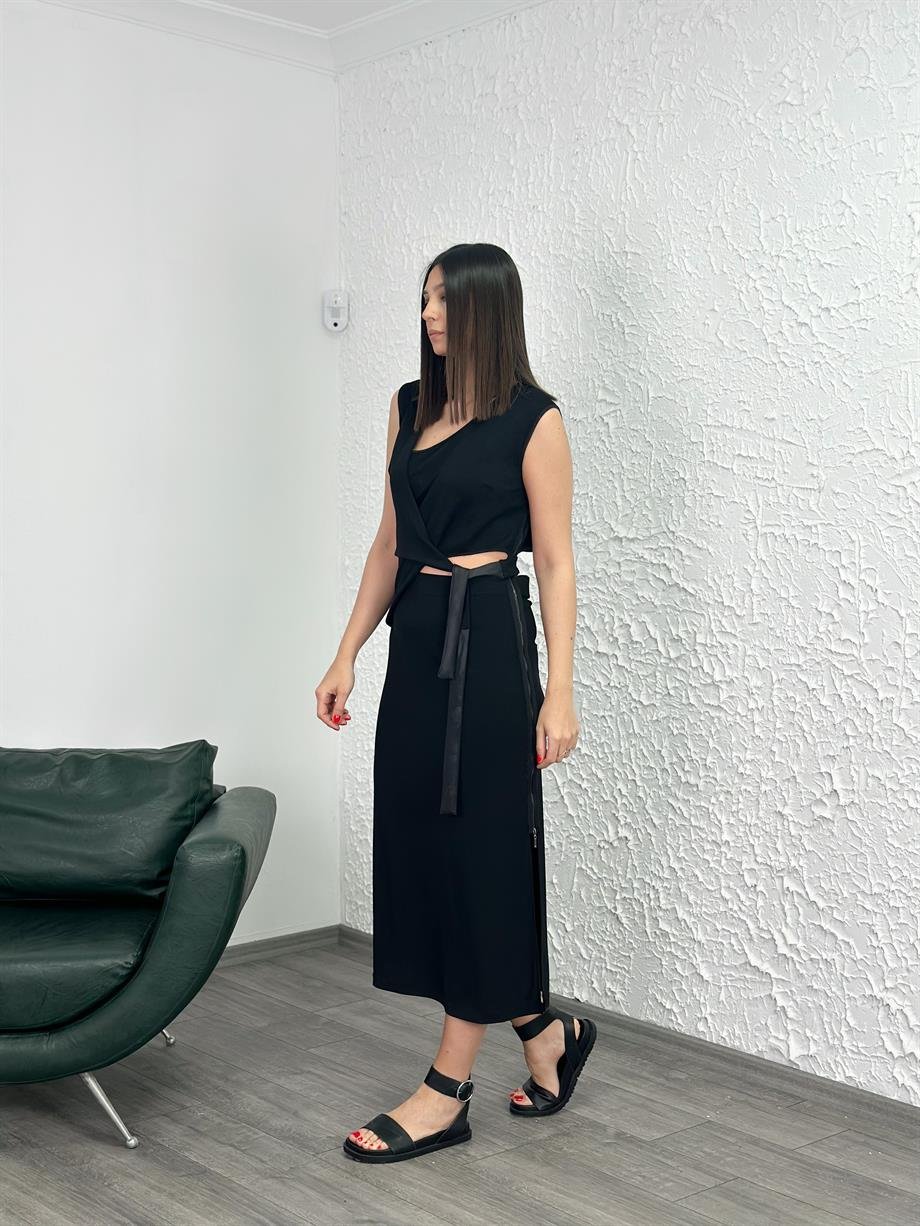 VOMERO SİYAH TASARIM ELBİSE