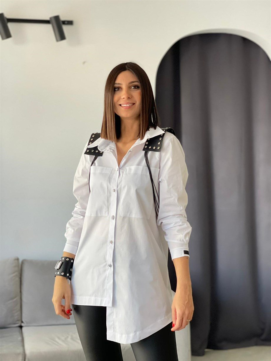 WİNX BEYAZ ASİMETRİK GÖMLEK