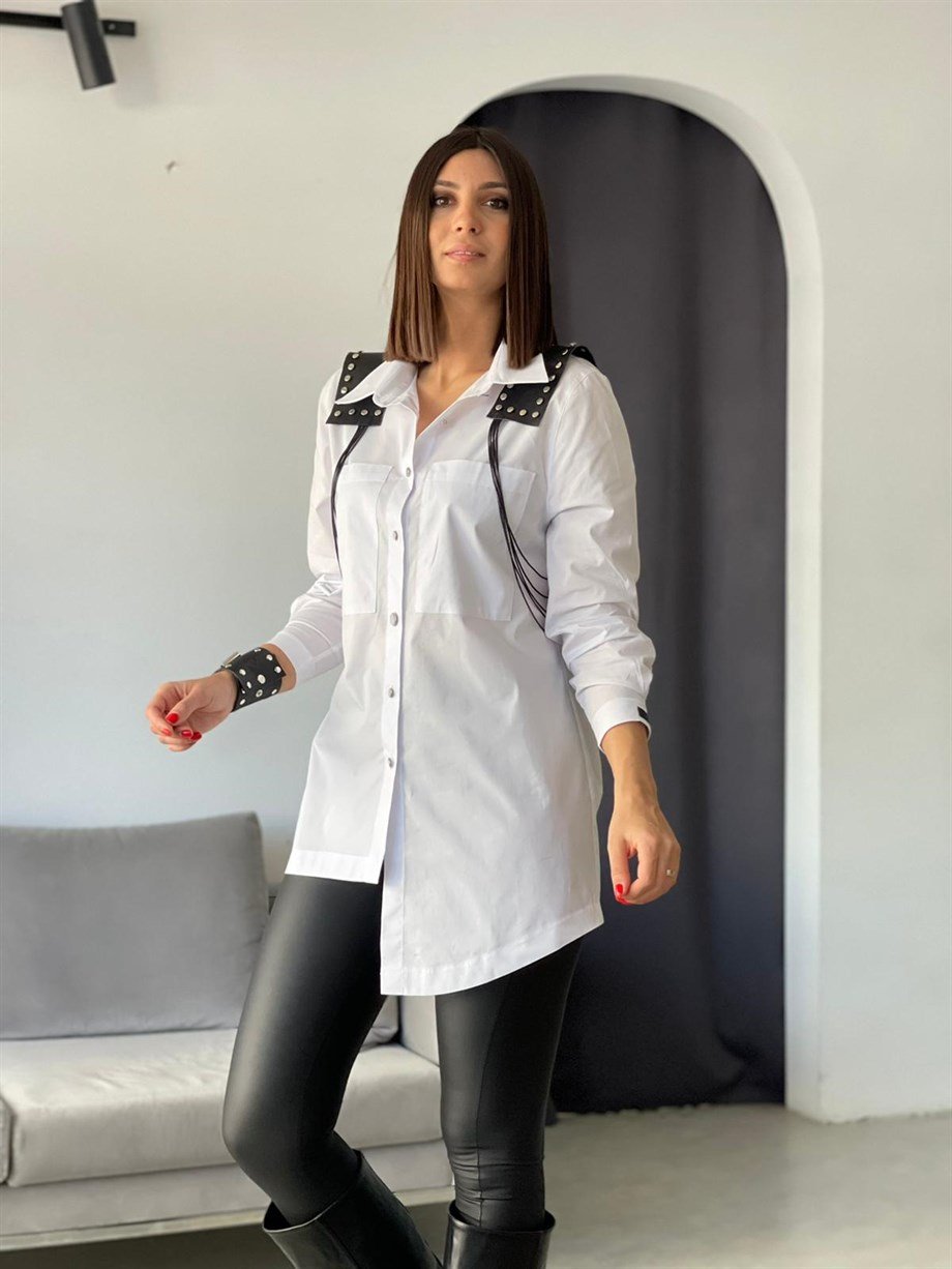 WİNX BEYAZ ASİMETRİK GÖMLEK