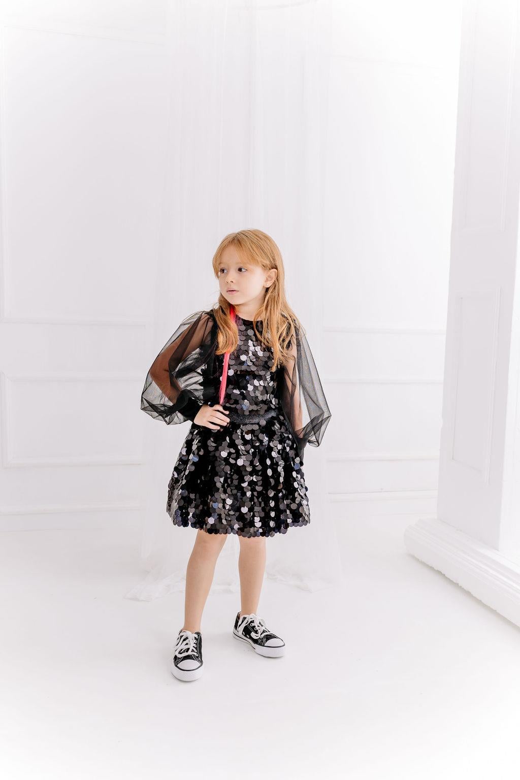 BLACK BOHO SQUAMA CROP&SKIRT