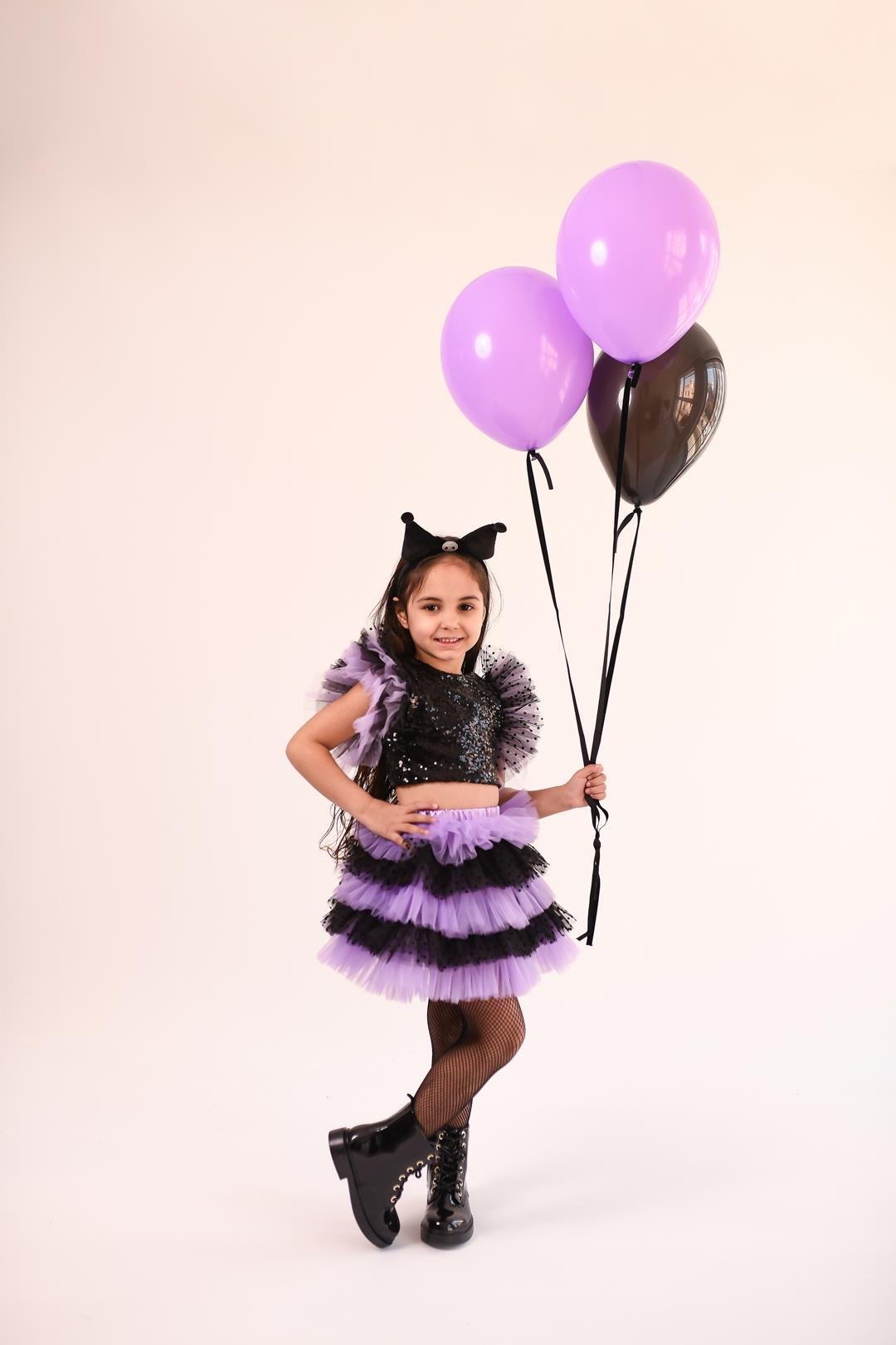 BLACK RABBIT SKIRT&CROP
