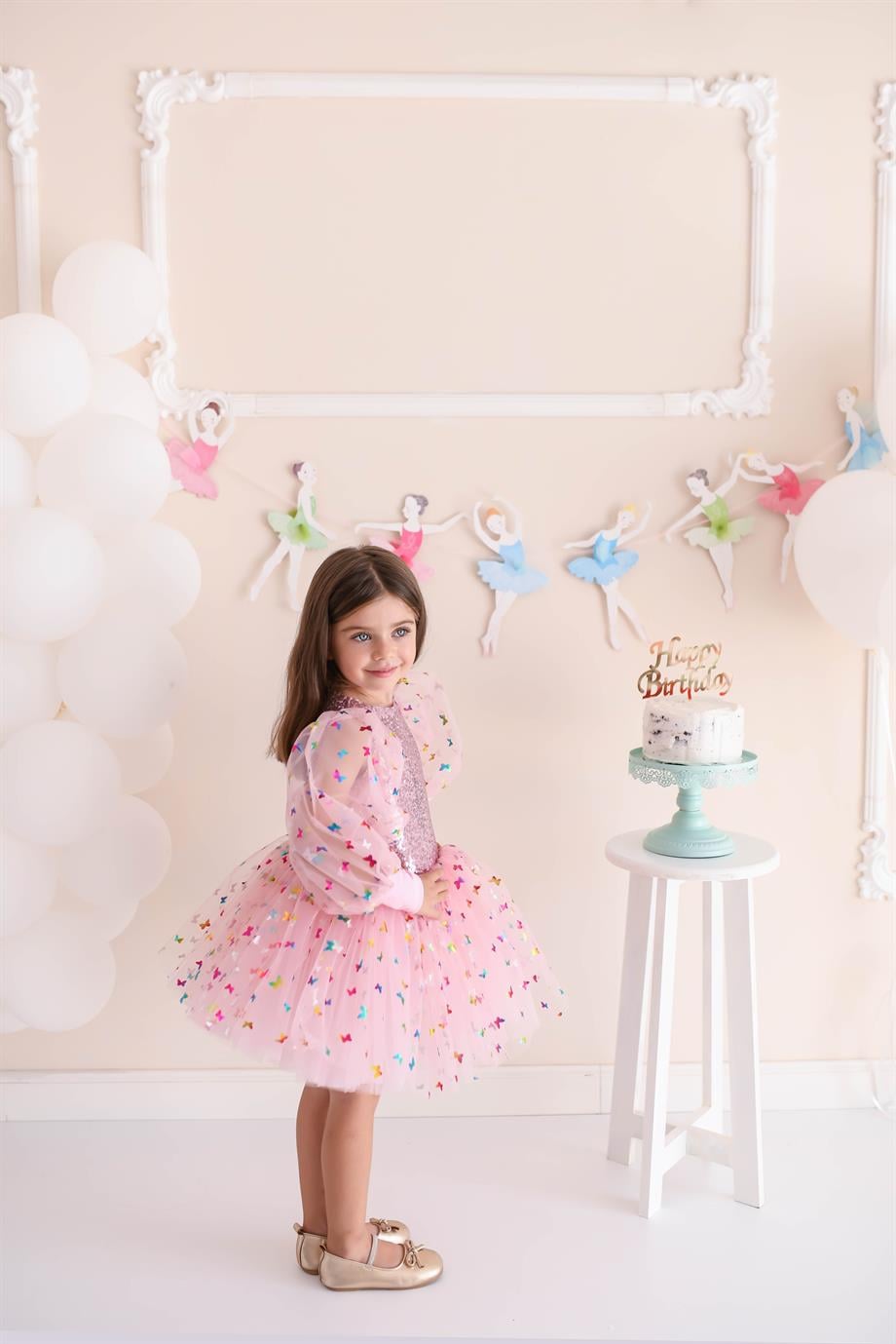 BUTTERFLY SHINY TUTU DRESS