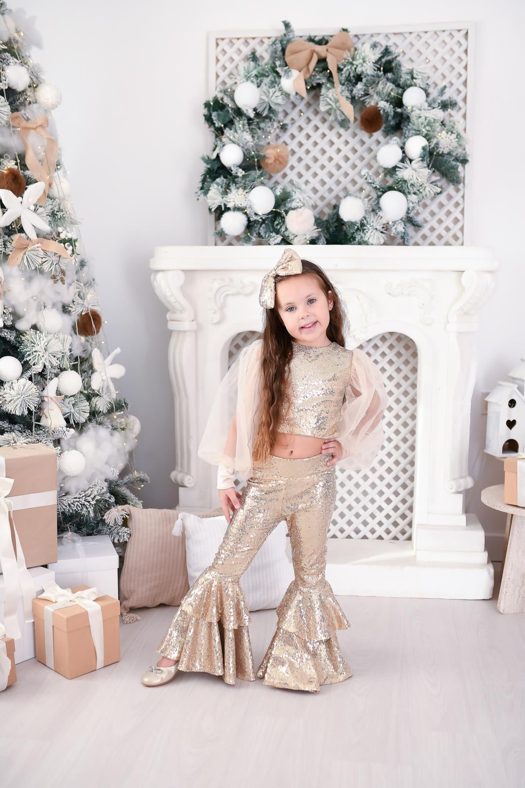 GOLD BOHO TROUSER AND CROP