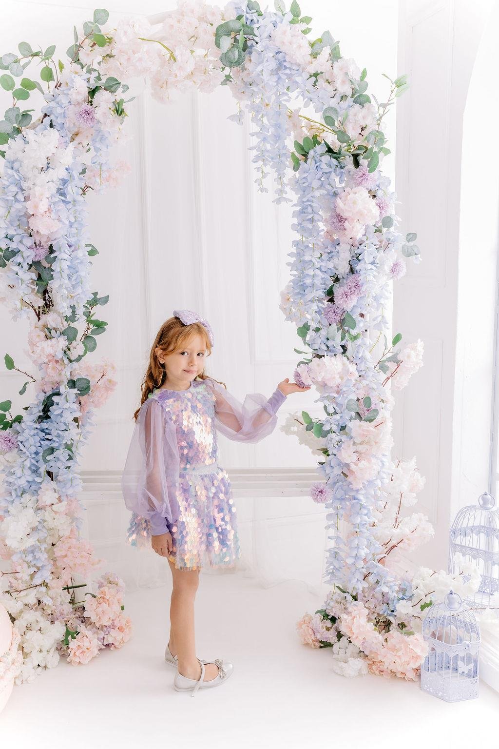 LILAC BOHO SQUAMA CROP&SKIRT