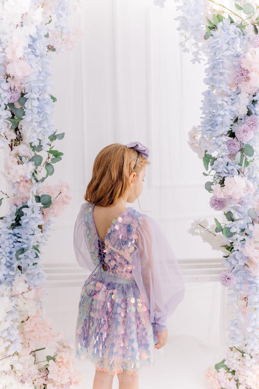 LILAC BOHO SQUAMA CROP&SKIRT