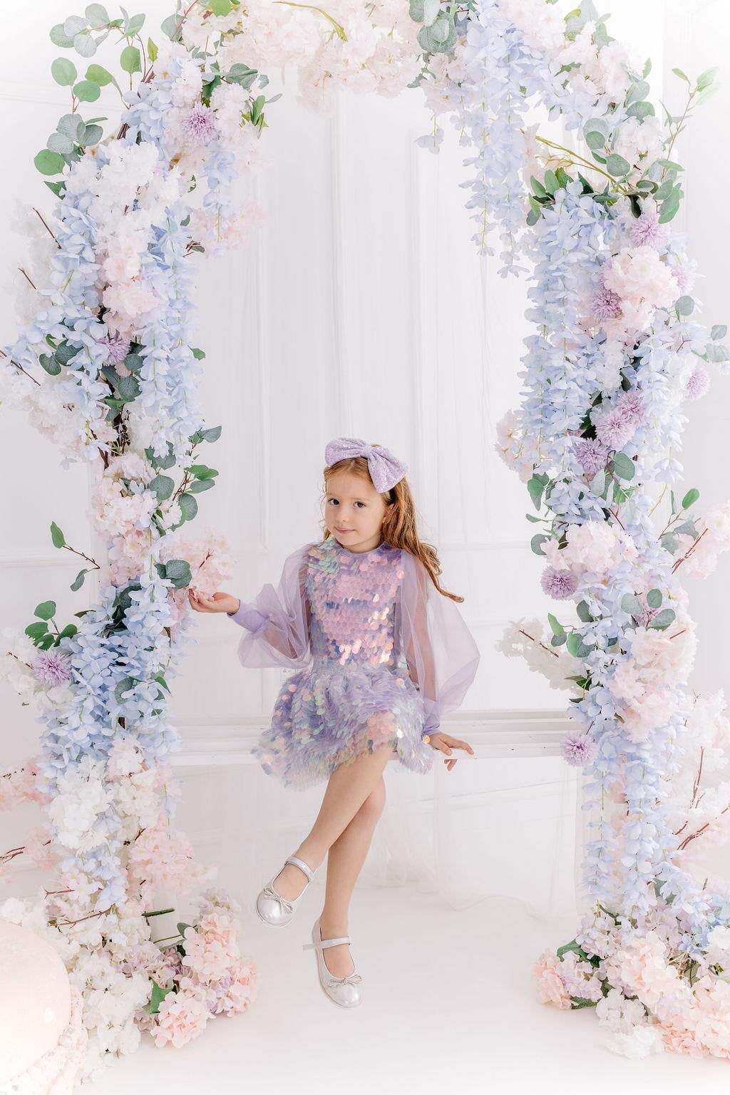 LILAC BOHO SQUAMA CROP&SKIRT