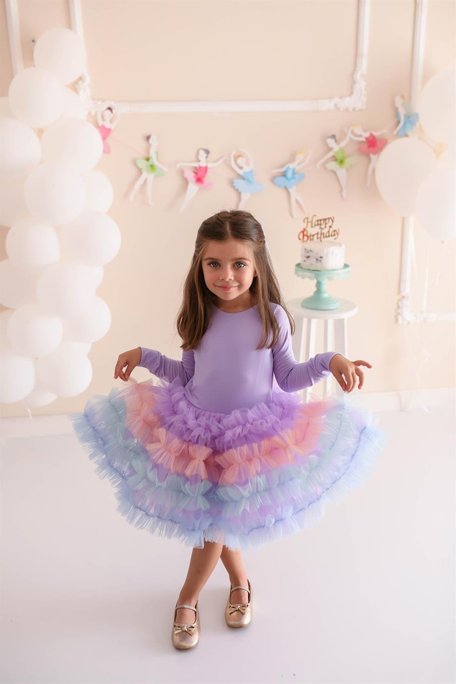 LILAC CUPCAKE WINTER TUTU DRESS