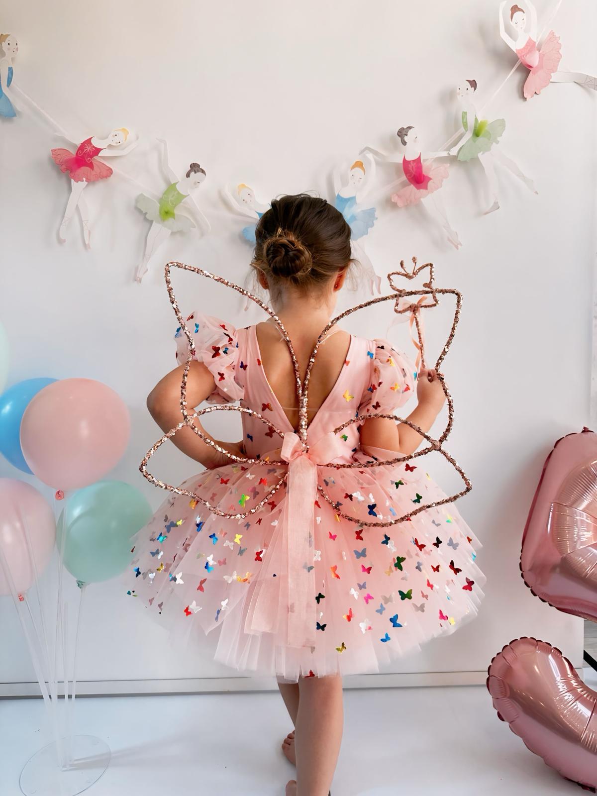 PINK BOHO BUTERFLY TUTU DRESS