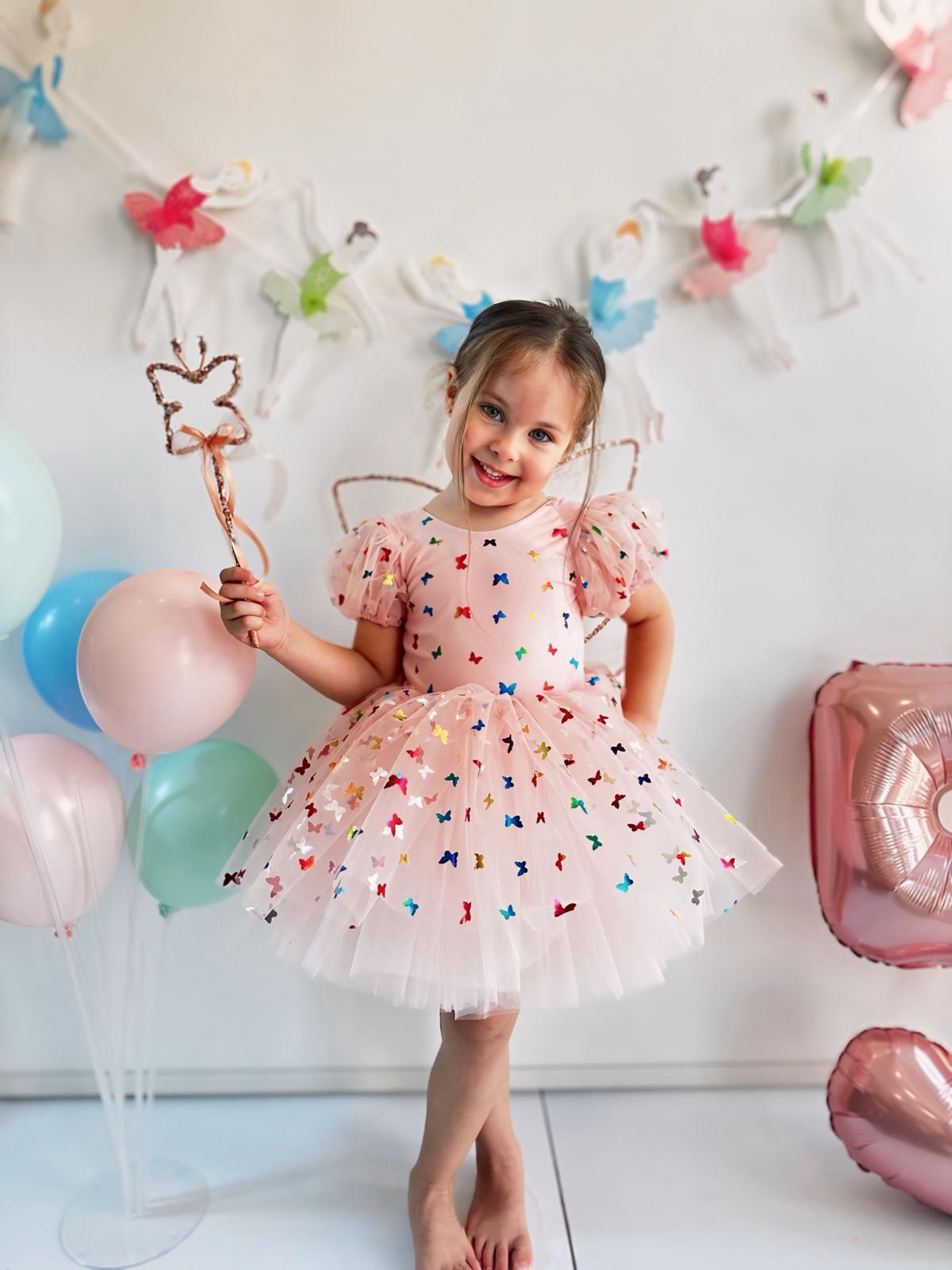 PINK BOHO BUTERFLY TUTU DRESS