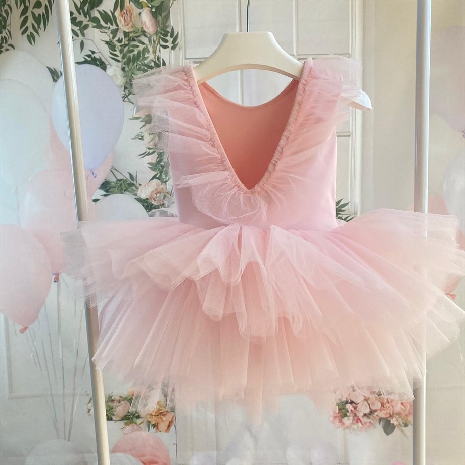 PINK LOW- CUT BACK TUTU DRESS