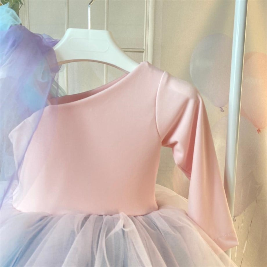 PINK ONE SHOULDER WINTER TUTU DRESS