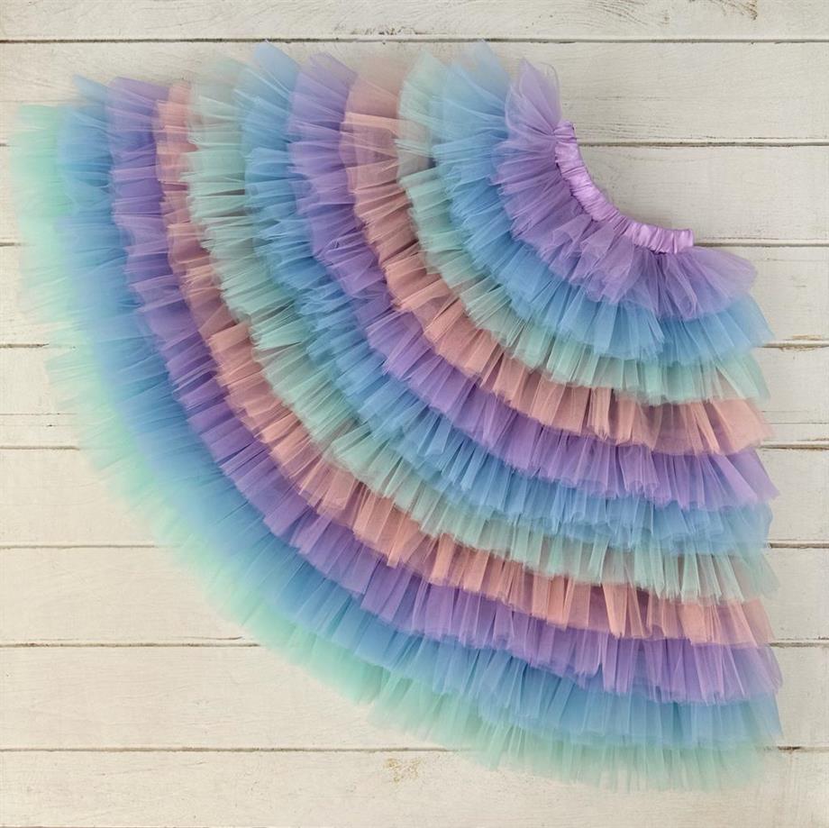 RAINBOW LONG TUTU SKIRT
