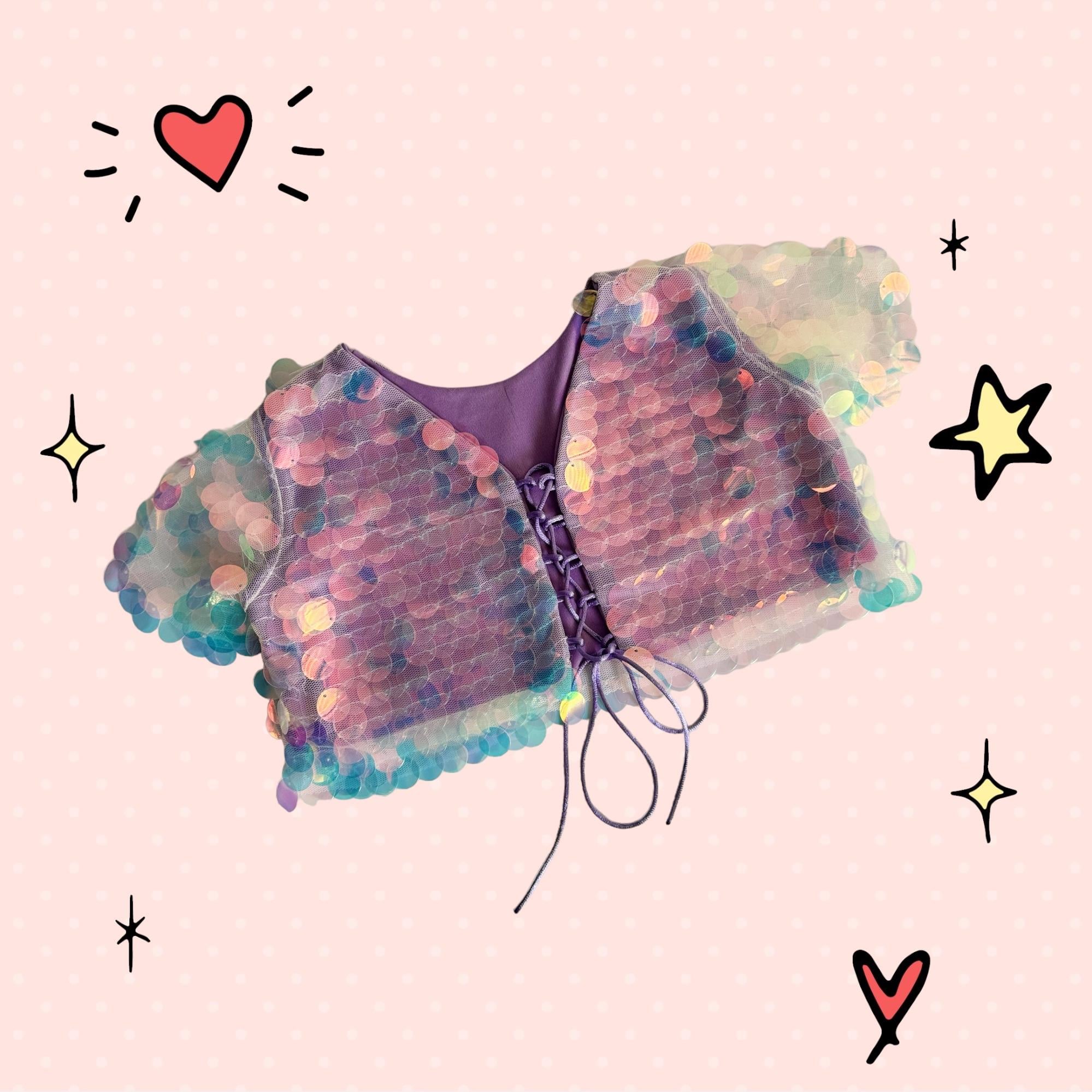 RAİNBOW SKIRT WITH  SQUAMA CROP 