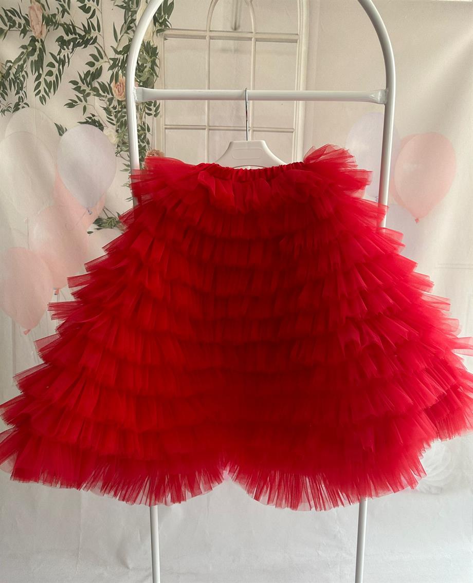 RED LONG TUTU SKIRT