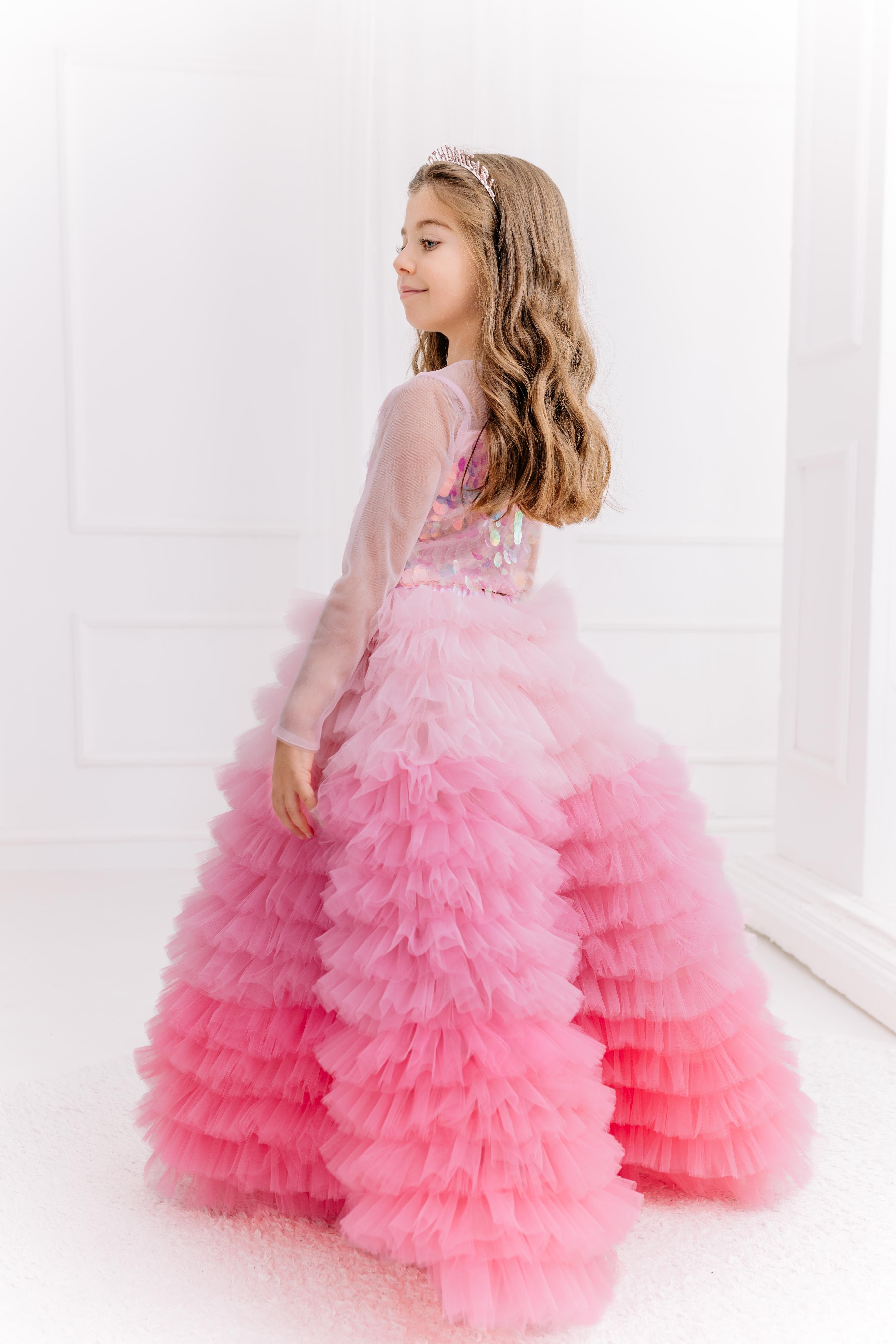 SUGAR CANDY LONG SKIRT&PINK TULLE CROP