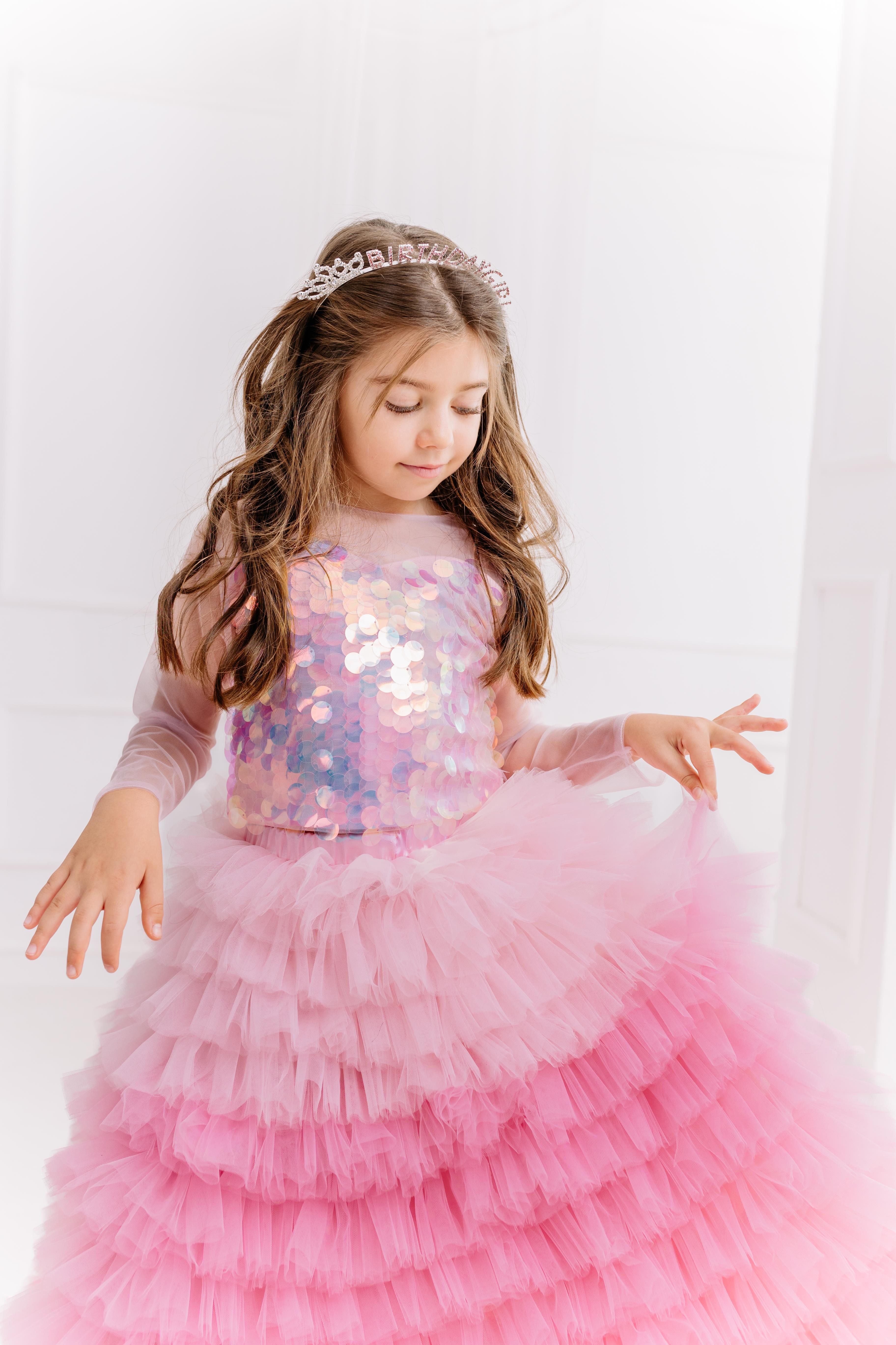 SUGAR CANDY LONG SKIRT&PINK TULLE CROP