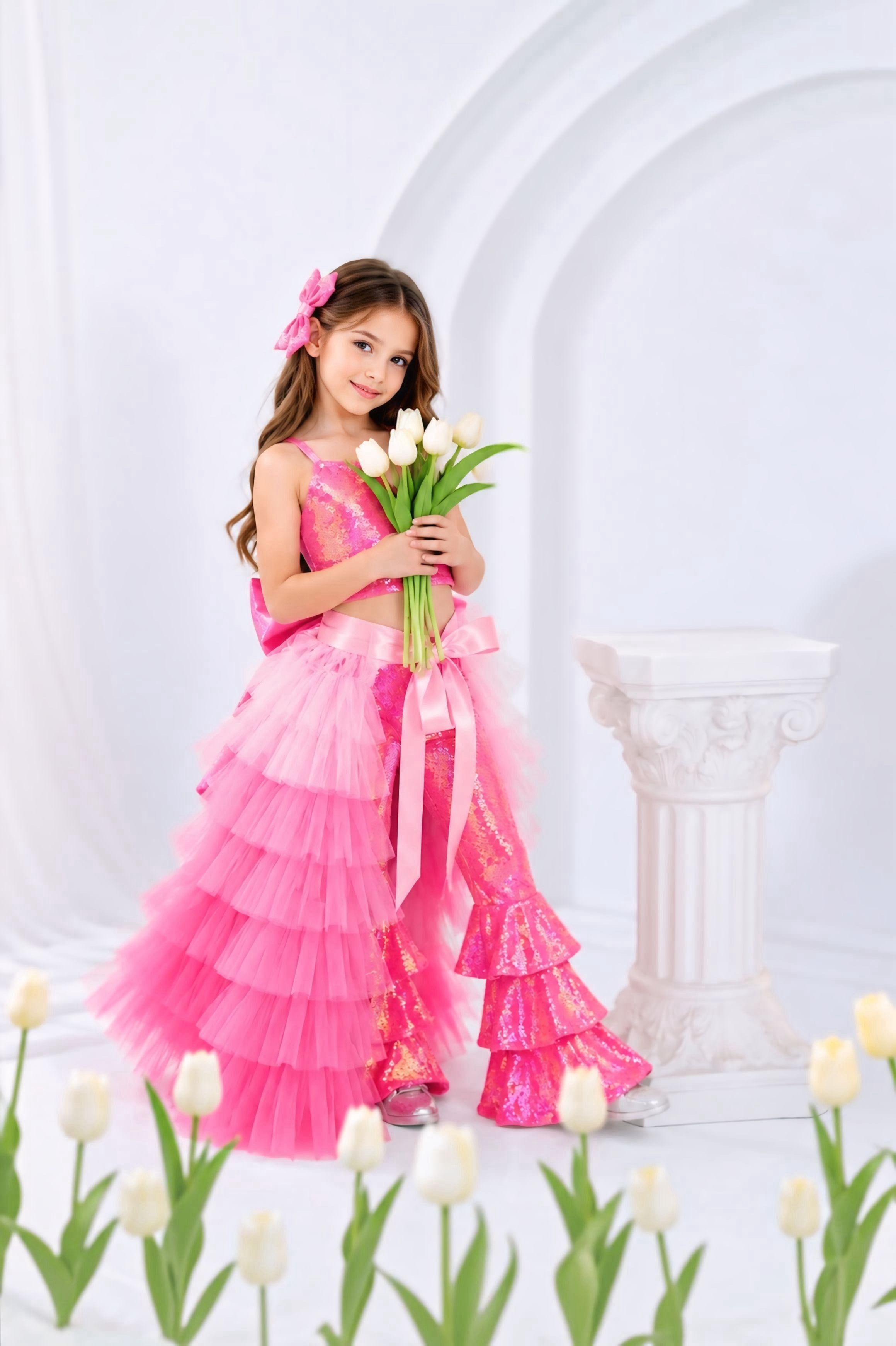 SUGAR PINK SPARKLE TIDE OUTFIT (TAÇ DAHİL TAM SET)