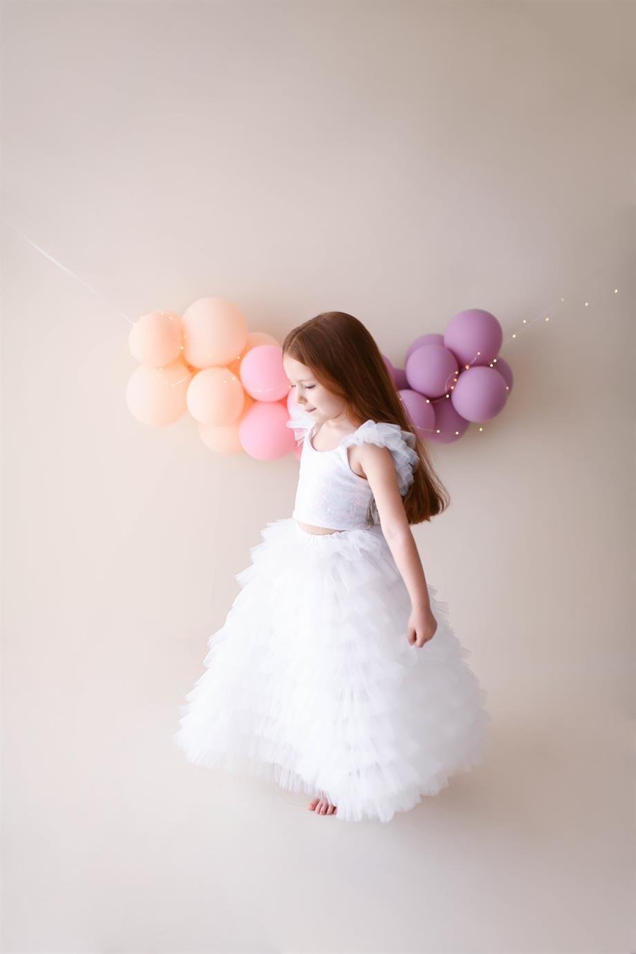 WHITE LONG TUTU SKIRT