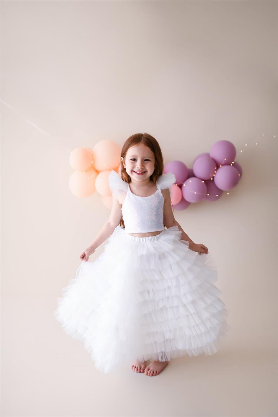WHITE LONG TUTU SKIRT