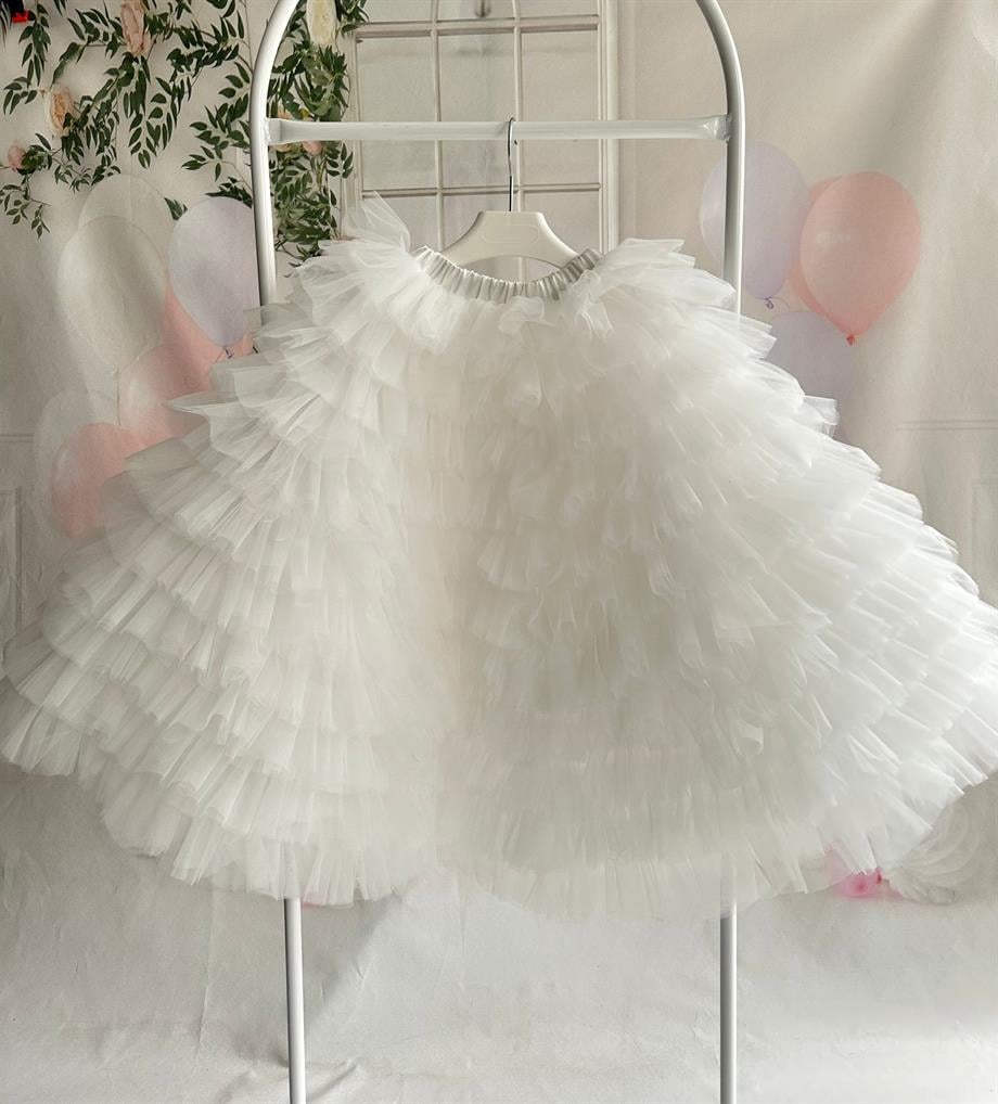 WHITE LONG TUTU SKIRT