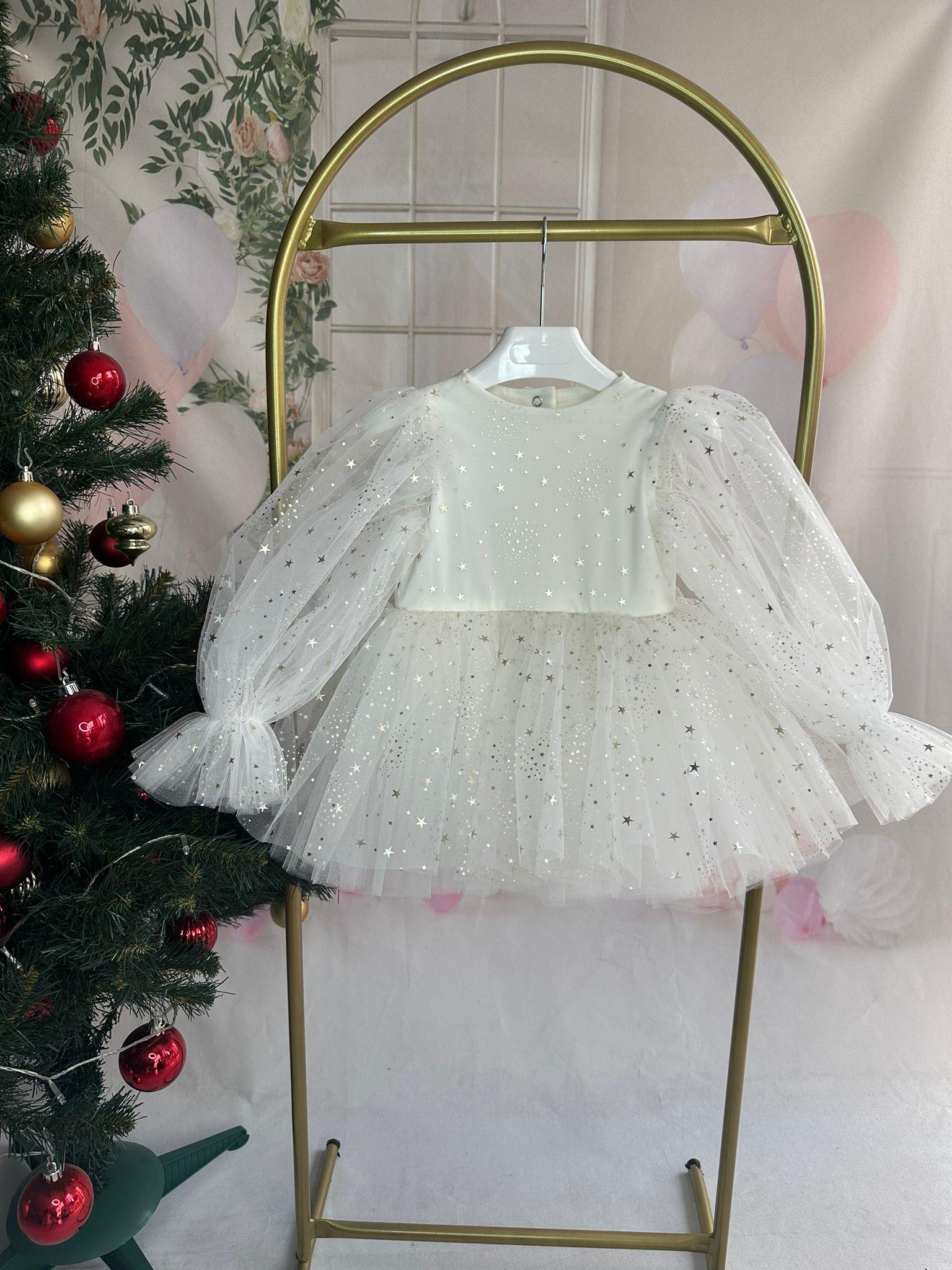 WHITE STARDUST TUTU DRESS
