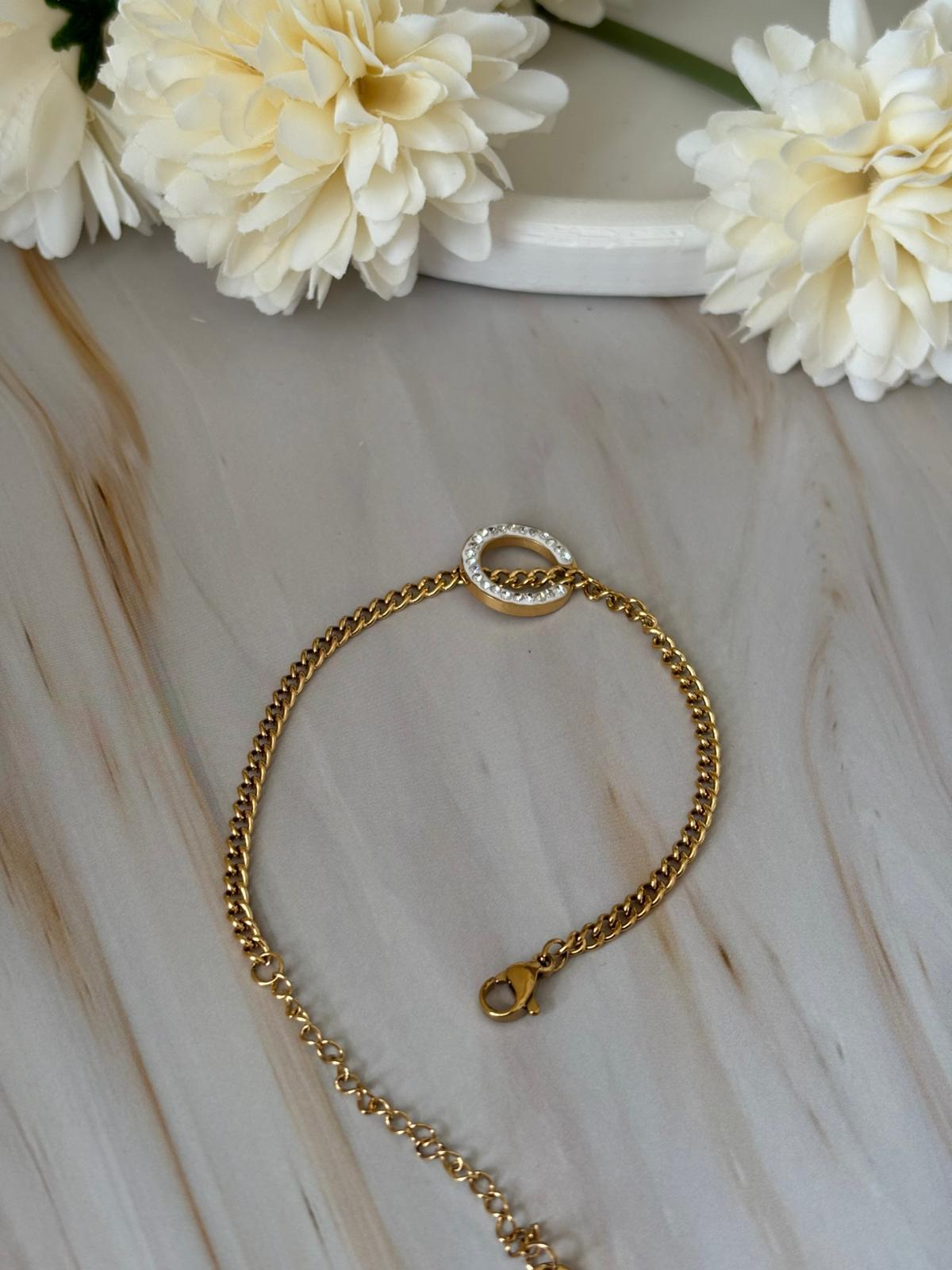 GOLD TAŞLI YUVARLAK BİLEKLİK