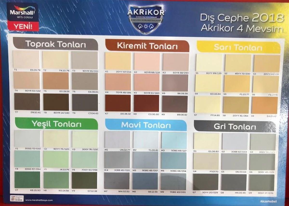 Marshall Akrikor Silikonlu + Akrilik Boya 15 Lt. (20 Kg)