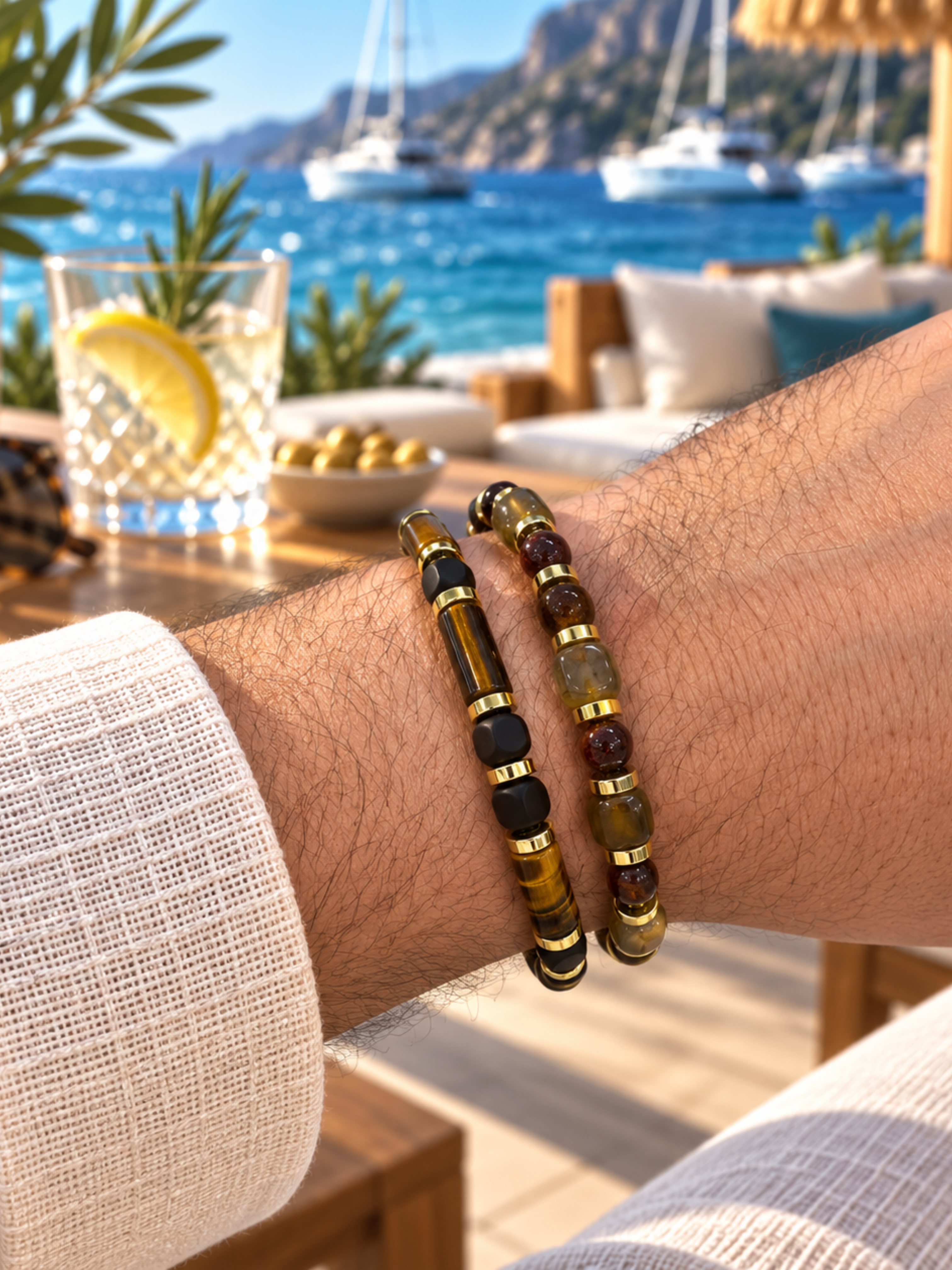 Akik Özel Tasarım Bileklik KombiniAkik doğal taş Bileklik | PiedraJewelsPiedraJewels