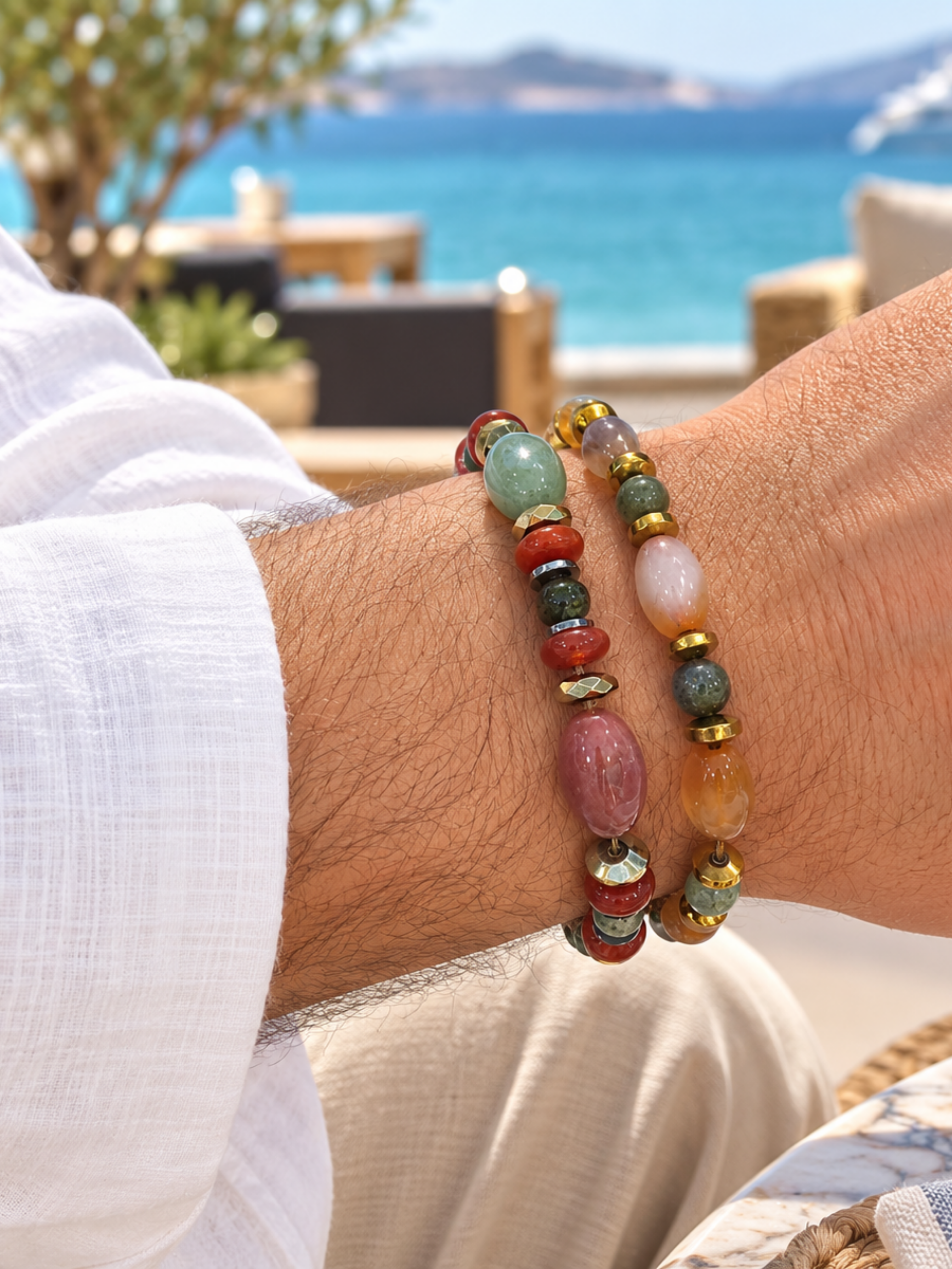 Akik Özel Tasarım Bileklik KombiniAkik doğal taş Bileklik | PiedraJewelsPiedraJewels