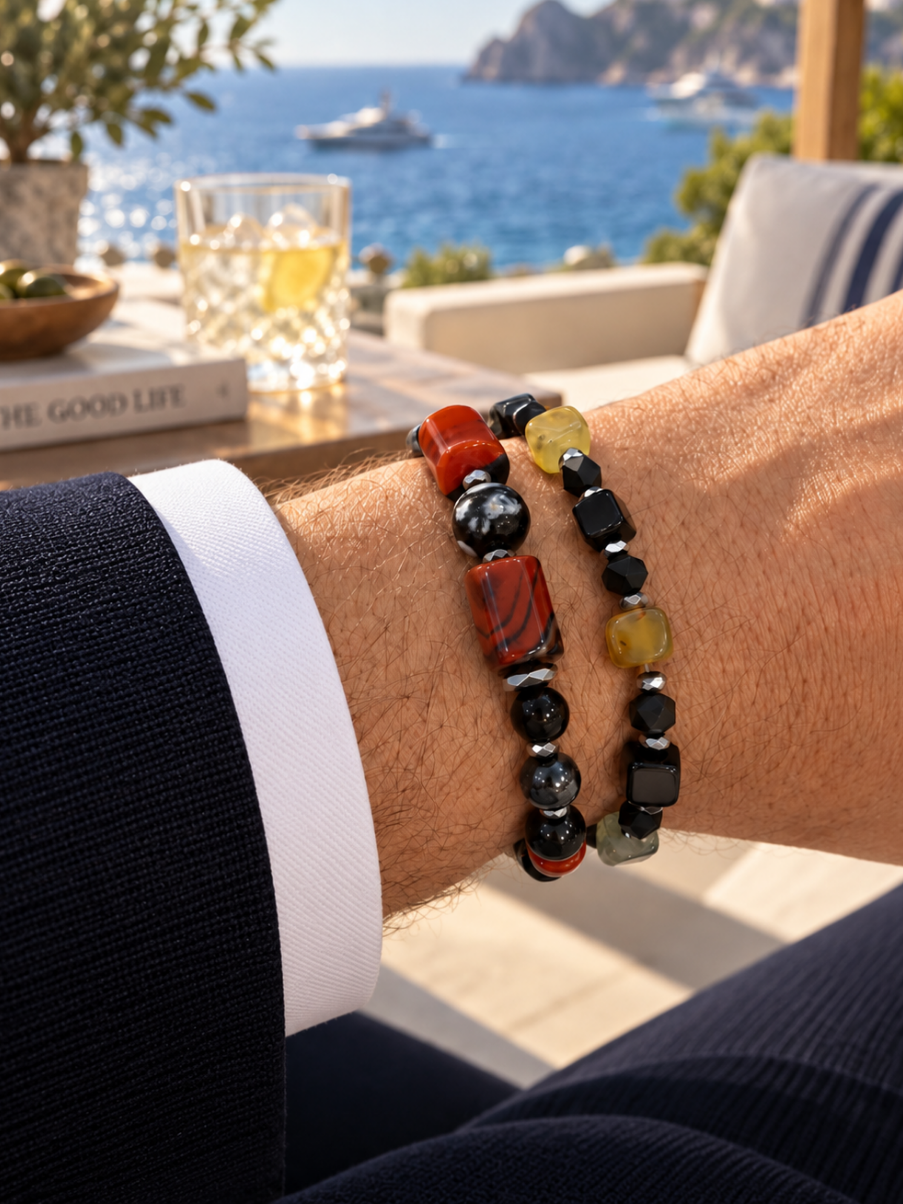 Akik Özel Tasarım Bileklik KombiniKaplan gözü doğal taş Bileklik | PiedraJewelsPiedraJewels