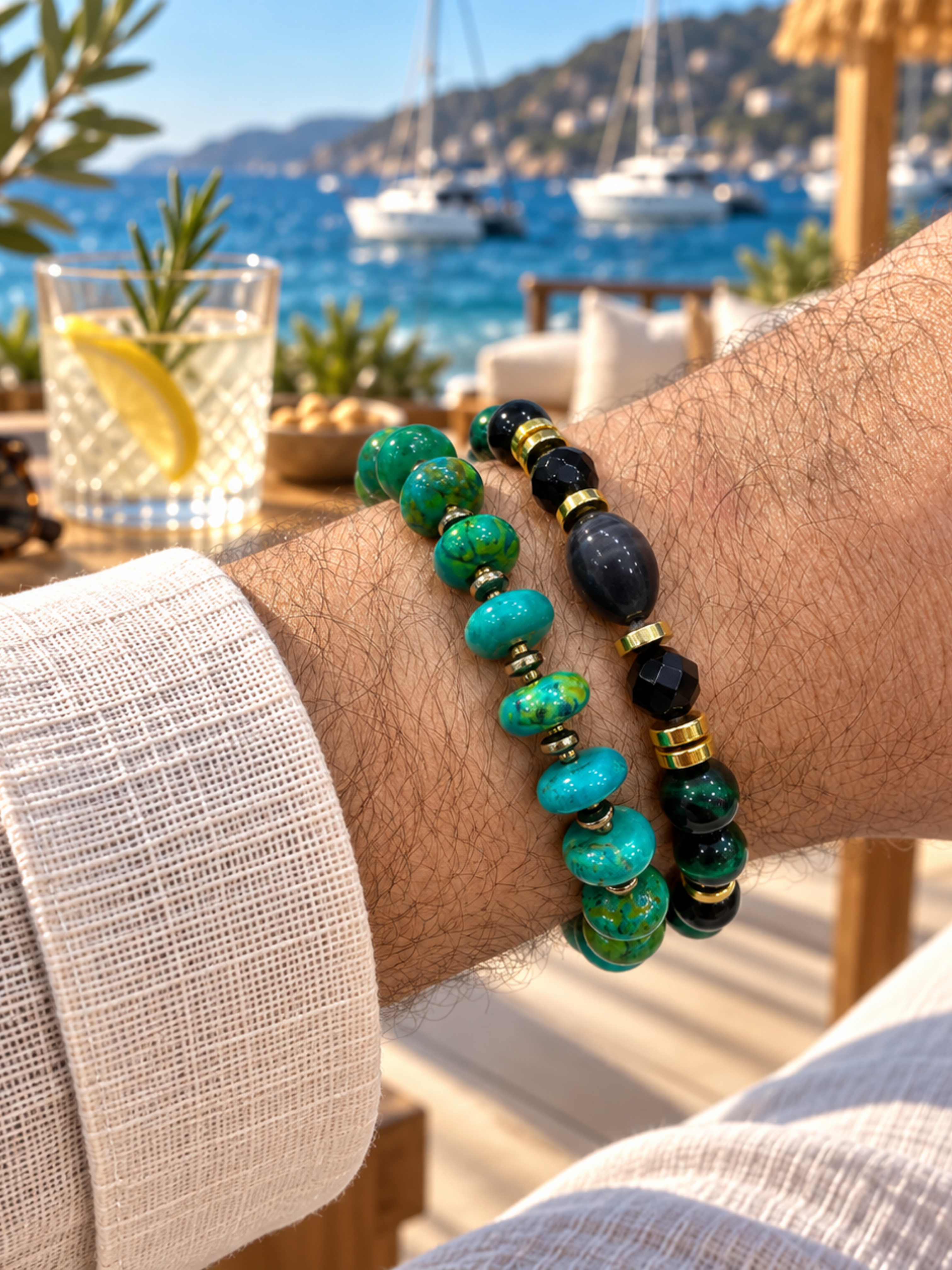 Yeşim Taşı  Özel Tasarım Bileklik KombiniAkik doğal taş Bileklik | PiedraJewelsPiedraJewels