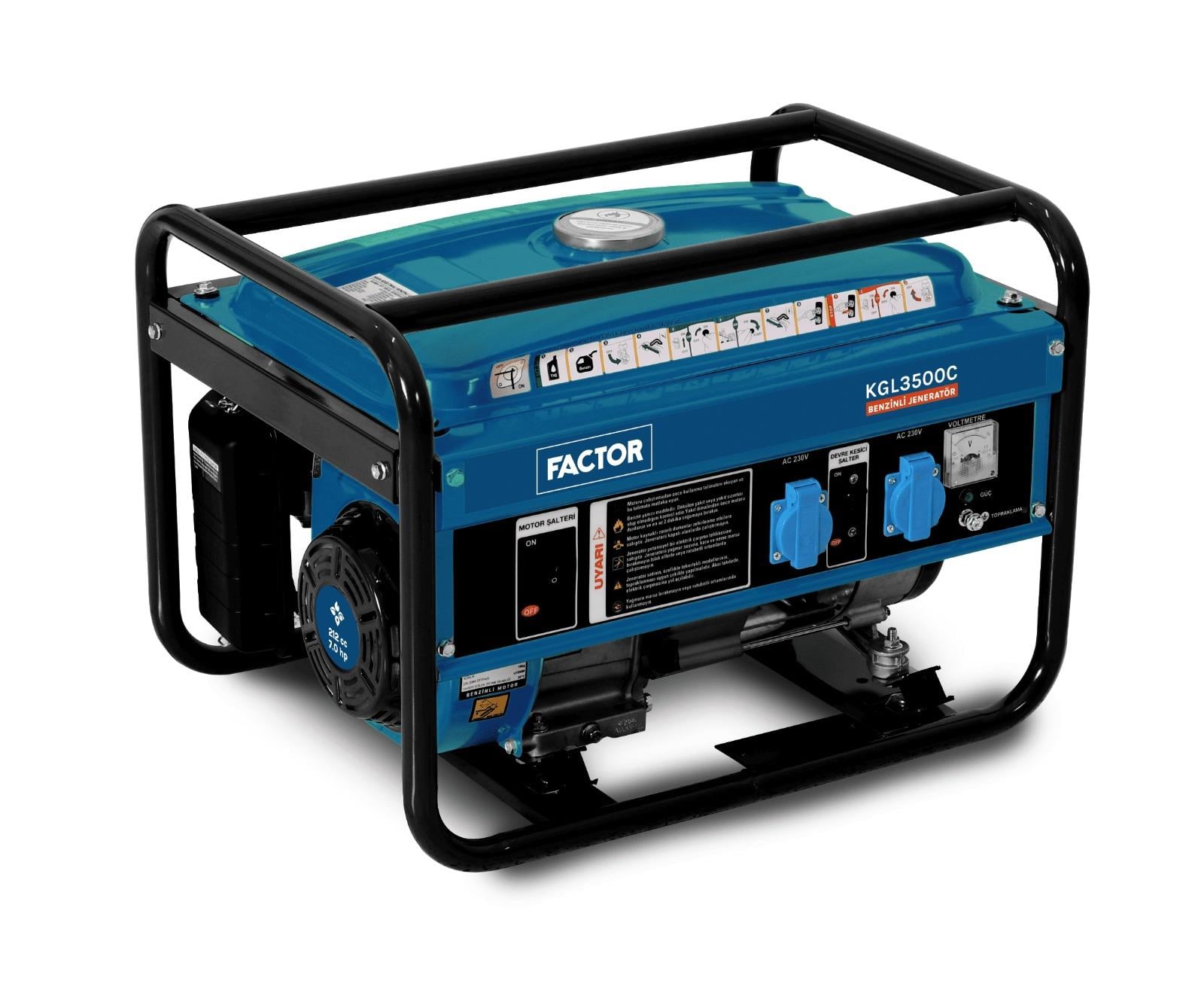 Factor KGL3500C Benzinli Jeneratör İpli 3.5 KVAJeneratörler