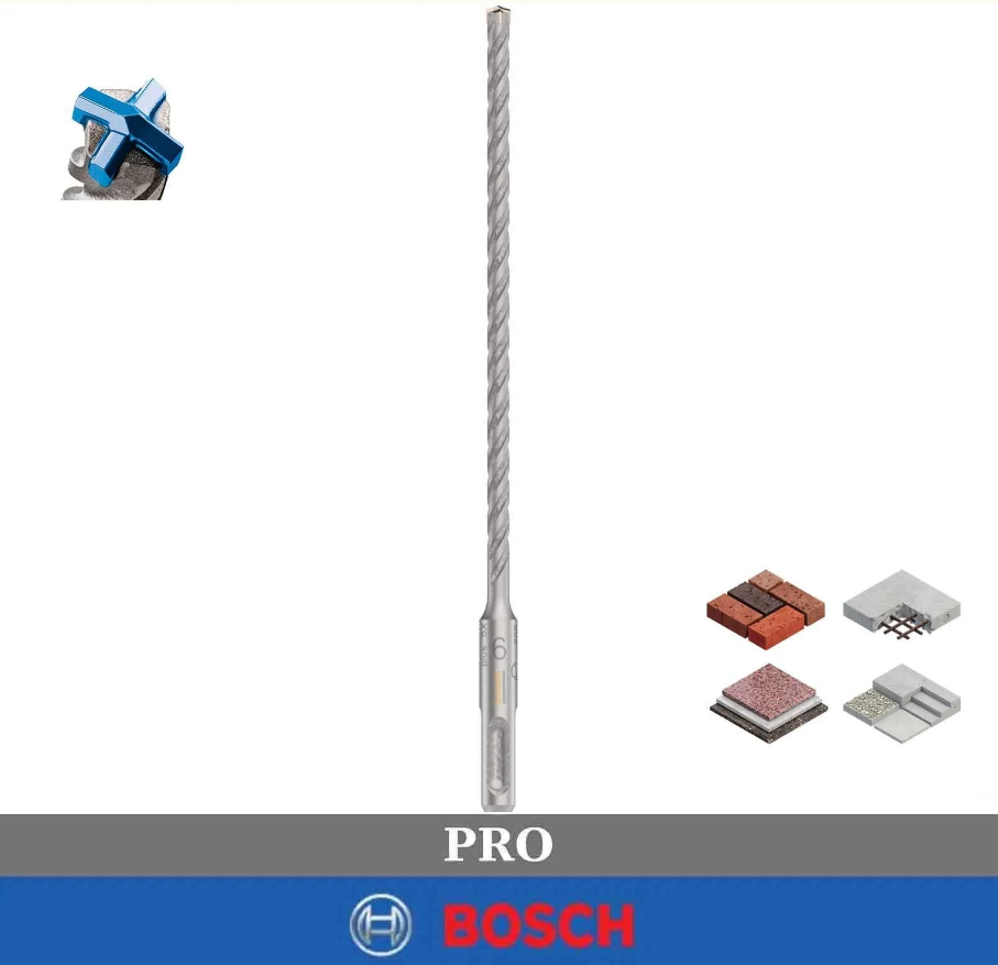 Bosch Pro SDS Plus-5X 6 x 210 mm Dört Elmaslı Matkap Ucu 2608706877matkap ucu