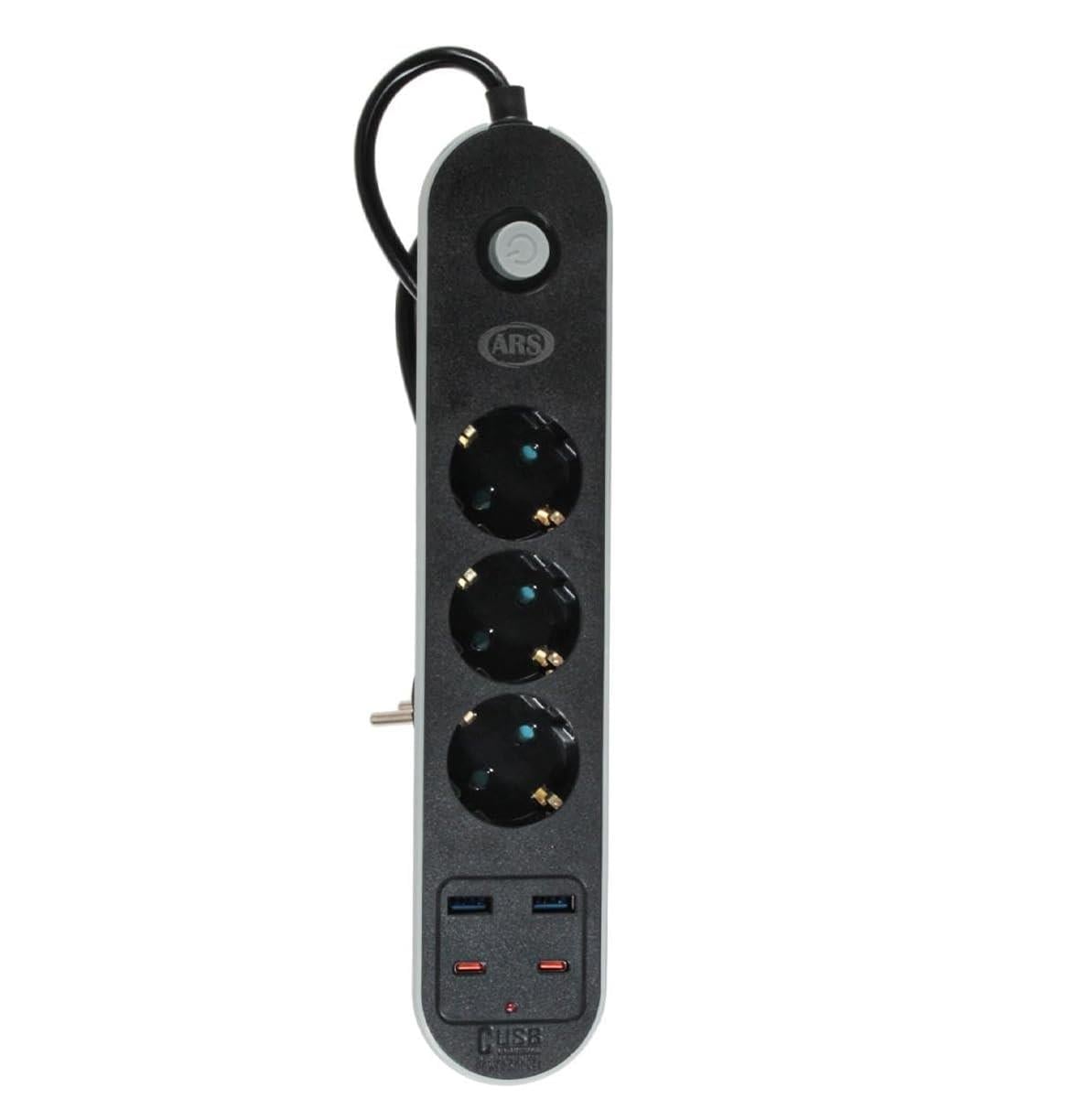 Ars 348765 Akım Korumalı 2 Metre 3'lü Priz 2xUSB 2xType C GirişliPriz & Anahtar Çeşitleri