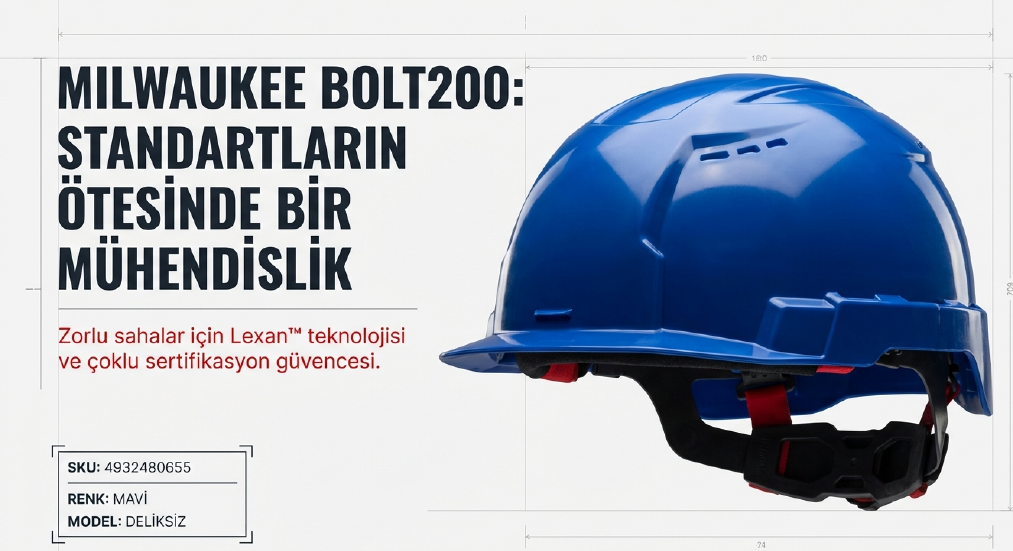 Milwaukee Bolt200 Mavi Baret Deliksiz 4932480655Baretler