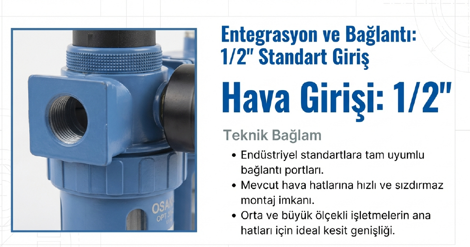Osaka Şartlandırıcı 1/2 OPT3042 FRLSu Basınç Regülatörü