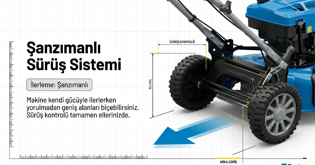 Factor Benzinli Çim Biçme Makinası Şanzımanlı 40 CM UMS40Benzinli Grup