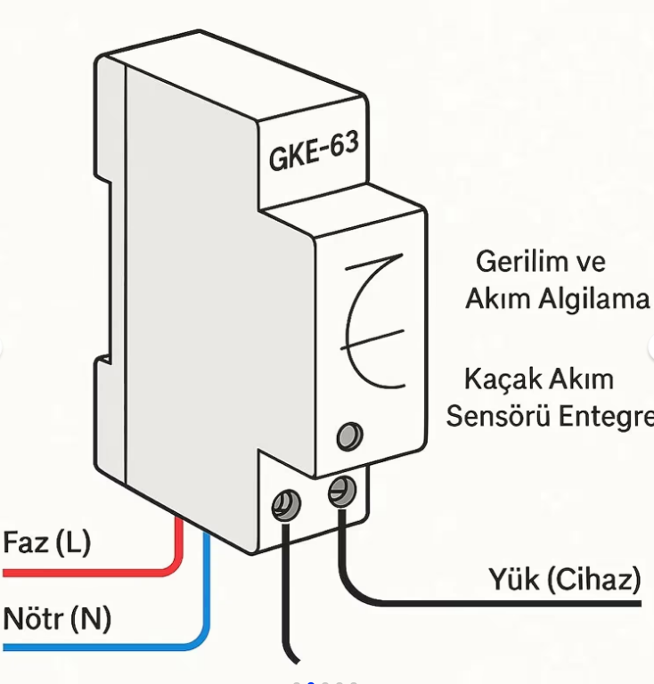 Tense Momofaze Yüksek ve Düşük Gerilim Kontrol Rölesi 63A Gke-63Monofaze