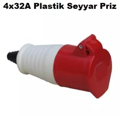 Trifaze Plastik Seyyar Priz 4*32Priz & Anahtar Çeşitleri