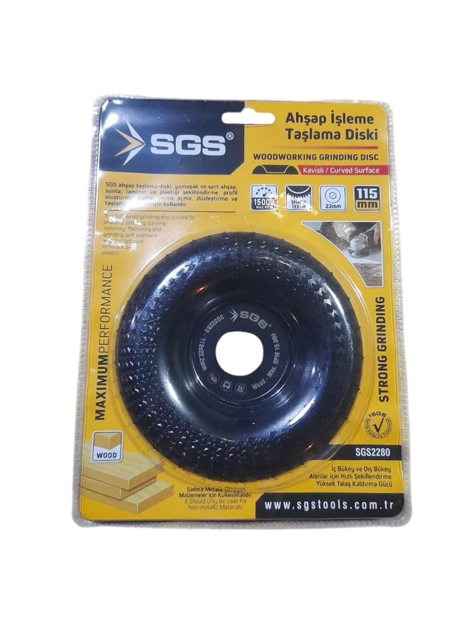 SGS Ahşap Taşlama Ve İşleme Diski Kavisli 115MM SGS2281Taşlama Diskleri Ve Taşlama Aksesuarları