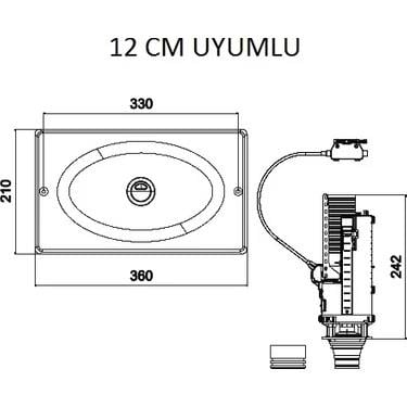 Tema Siamp Gömme Rezervuar Üniversal Değişim Kiti Parlak Krom 12 CM 15012Rezervuar İç Takımları