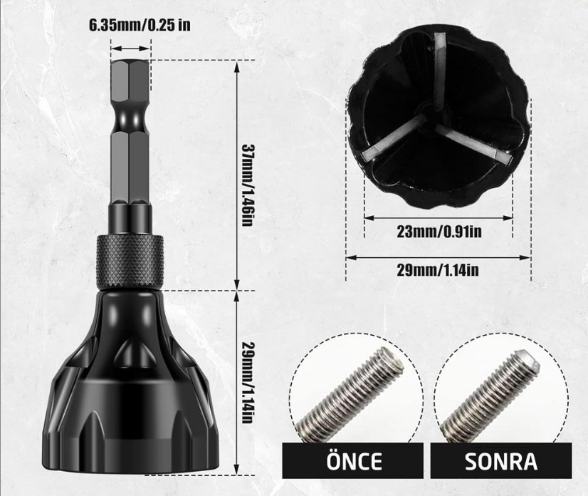 Rox Çapak Alma Aparatı 3-20 mm 1097Vidalama Uçları
