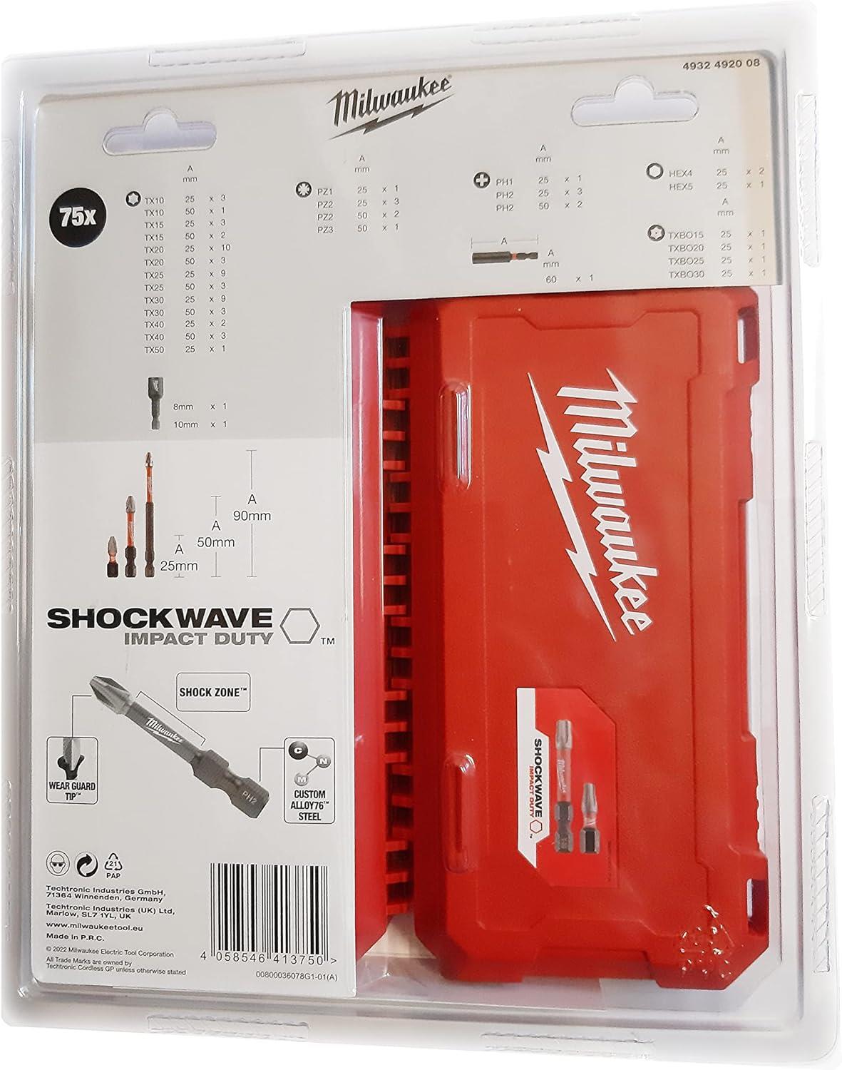 Milwaukee Shockwave Bits Uç Seti 75 Parça 4932492008Bits Uçlar ve Adaptörler