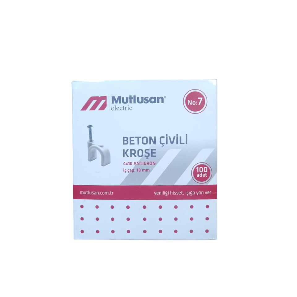 Mutlusan Beton Çivili Kroşe NO:7 4X10 Antigron 18 MM (100 Adet)Kroşe ve Dübeller