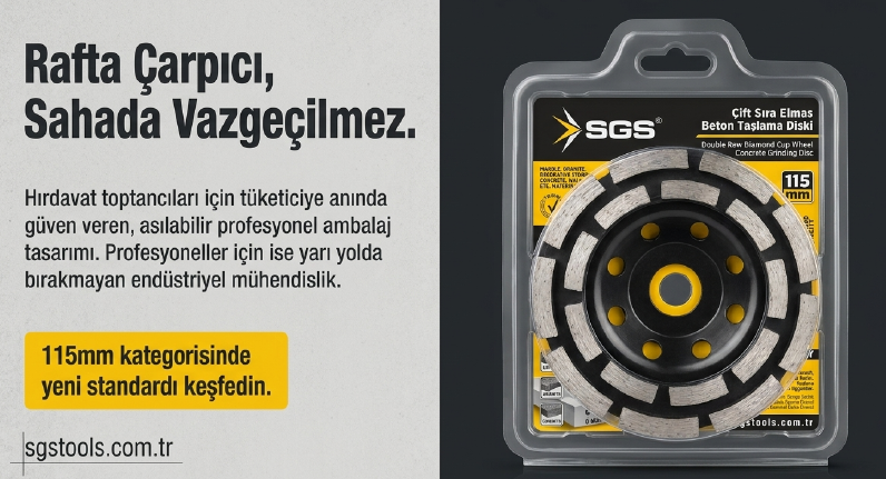 Sgs Çift Sıra Elmas Beton Taşlama Diski 115 mm SGS2313Gravür ve Taşlama Setleri