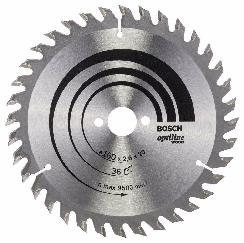 Bosch Daire Testere Bıçağı Optiline Wood 160*2.6*20/16 MM 36 Diş 65180167Daire Testere Bıçakları